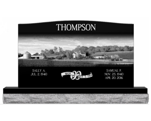 black granite single monument